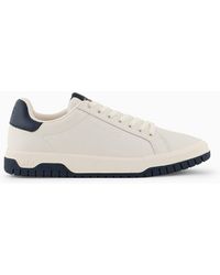 Armani Exchange - Leather Sneakers With Contrasting Details - Lyst