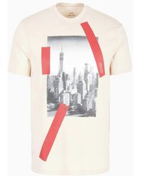 Armani Exchange - Regular Fit Cotton T-shirt With Nyc Print - Lyst