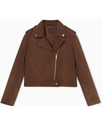 ARMANI EXCHANGE - Genuine Suede Leather Jacket - Lyst