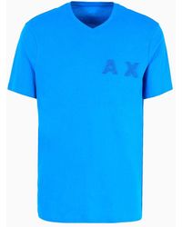 Armani Exchange - T-shirt Regular Fit Con Scollo A V In Cotone Organico Asv - Lyst
