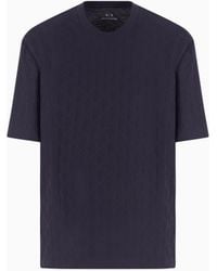 ARMANI EXCHANGE - Regular Fit Cotton T-Shirt With Tone-On-Tone Allover Logo - Lyst