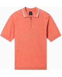 ARMANI EXCHANGE - Zip-Up Knit Polo Shirt - Lyst