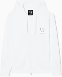 ARMANI EXCHANGE - Sudadera De Algodón Elástico Con Capucha Y Cremallera Icon - Lyst