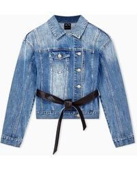 ARMANI EXCHANGE - Blouson Jacket Rigid Cotton Denim - Lyst