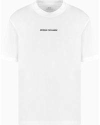 ARMANI EXCHANGE - Regular Fit T-Shirt With Logo Print On Front And Back - Lyst