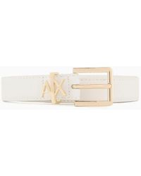 Armani Exchange - Thin Belt With Small Logo - Lyst