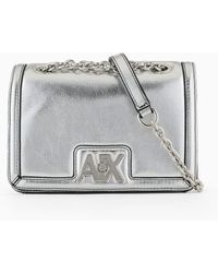 Armani Exchange - Metal Shoulder Bag With Logo - Lyst