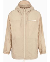 Armani Exchange - Caban Coat With Hood In Technical Fabric - Lyst