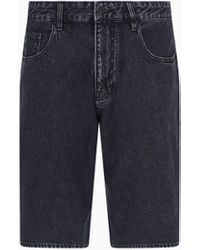 ARMANI EXCHANGE - Pantalones Cortos Holgados De Mezclilla De Algodón - Lyst