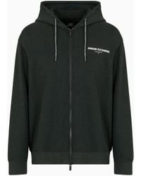 ARMANI EXCHANGE - Zip-Up Hoodie With Milan/New York Print On The Back - Lyst
