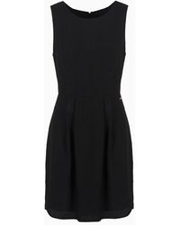 Armani Exchange - Sleeveless Dress In Satin Crepe With Pleats - Lyst
