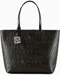 ARMANI EXCHANGE - Shopper Bag With Allover Logo - Lyst