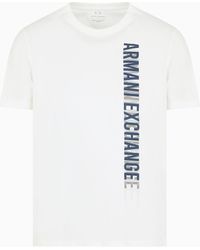 Armani Exchange - Regular Fit Jersey T-shirt With Vertical Print - Lyst
