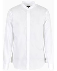 Armani Exchange - Regular Fit Shirt In Stretch Poplin - Lyst