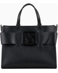 ARMANI EXCHANGE - Tote Bag Grande Con Doppi Manici E Tracolla - Lyst