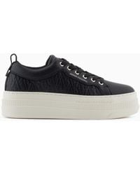 ARMANI EXCHANGE - Platform Sneakers With Geometric Texture - Lyst