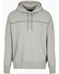 Armani Exchange - French Terry Cotton Sweatshirt With Logo Tape - Lyst