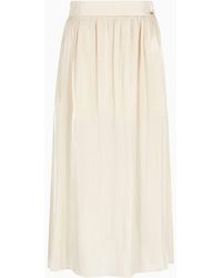 Armani Exchange - Long Skirt In Shiny Creponne - Lyst