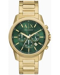 Armani Exchange - Chronograph Gold-tone Stainless Steel Watch - Lyst