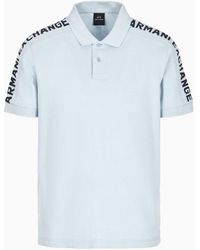 Armani Exchange - Pique Polo Shirt With Logo Tape - Lyst