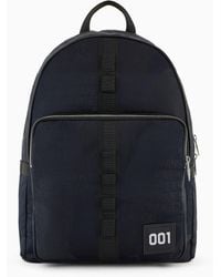 Armani Exchange - Fabric Backpack With Allover Logo - Lyst