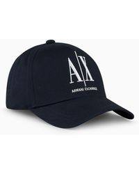 Armani Exchange - Cappello in cotone con visiera - Lyst