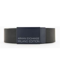 Armani Exchange - Leather Belt With Buckle - Lyst