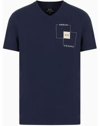 Armani Exchange - Slim Fit Stretch Cotton T-shirt With Logo On The Chest - Lyst