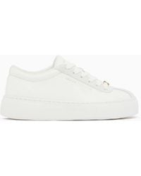 ARMANI EXCHANGE - Low Cut Sneakers With Suede And Tumbled Finish - Lyst