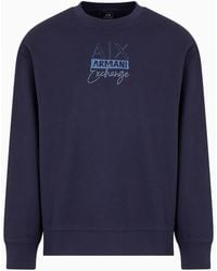 Armani Exchange - Asv Organic Cotton Crewneck Sweatshirt With Front Print - Lyst