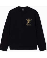 ARMANI EXCHANGE - Crew Neck Sweater With Horse Embroidery - Lyst