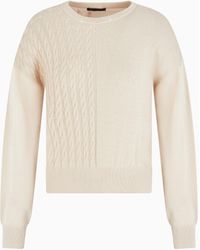 ARMANI EXCHANGE - Pullover Aus Wollmischung Mit Zopfmuster - Lyst