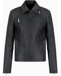 ARMANI EXCHANGE - Coated Faux Leather Jacket With Side Zip - Lyst