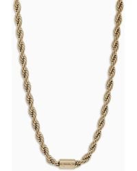 Armani Exchange - Goldfarbene Halskette Aus Edelstahl - Lyst