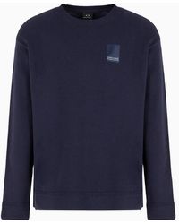 Armani Exchange - Asv Organic Cotton Crew-neck Sweater With Patch - Lyst