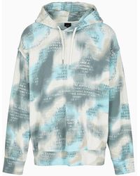 Armani Exchange - Hooded Sweatshirt In Stretch Camou Fabric - Lyst