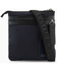 Armani Exchange - Flat Crossbody Bag In Asv Recycled Fabric - Lyst
