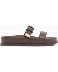 ARMANI EXCHANGE - Two-Strap Slippers With Buckle - Lyst
