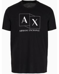 Armani Exchange - Slim Fit T-shirt In Mercerized Cotton With Logo Print - Lyst
