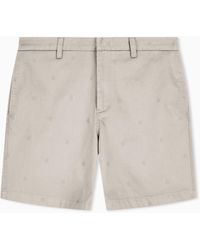 ARMANI EXCHANGE - Textured Cotton Jacquard Bermuda Shorts - Lyst