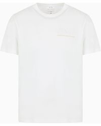 Armani Exchange - T-shirt Regular Fit In Jersey Di Cotone Con Logo Sul Petto - Lyst