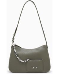 ARMANI EXCHANGE - Crossbody Bag With A Textured Grain And Chain - Lyst