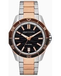 Armani Exchange - Three-hand Date Two-tone Stainless Steel Watch - Lyst