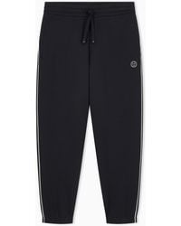 ARMANI EXCHANGE - Regular Fit Trousers Bonded Stretch Cotton Jersey - Lyst