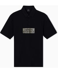 ARMANI EXCHANGE - Regular Fit Cotton Polo Shirt With Details - Lyst