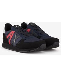 Armani Exchange Sneakers In Eco-suede Mesh E Nylon - Nero