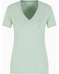 ARMANI EXCHANGE - Regular Fit T-Shirt With V-Neck - Lyst