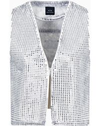 ARMANI EXCHANGE - Studded Denim Vest - Lyst