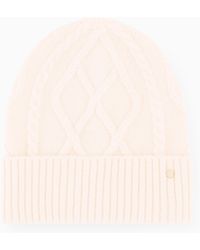 ARMANI EXCHANGE - Bonnet En Maille Torsadée Avec Un Revers Côtelé - Lyst