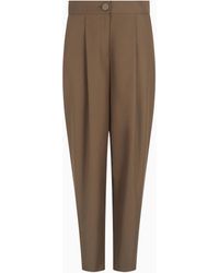 ARMANI EXCHANGE - Twill Pleated Trousers - Lyst